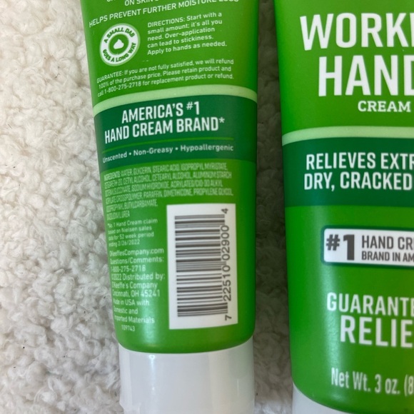 O'Keeffe's Working Hands No Scent Hand Cream 2PK x 3oz - Picture 2 of 3